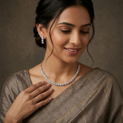 Enchanting Pave Cubic Zirconia Rhodium Necklace Set