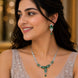 Rhodium Plated Floral Leaf Stone Necklace Set