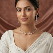 Dazzling Glacier Rhodium Plated Necklace Set