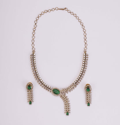 Royal Radiance CZ Gold Plated Necklace Set