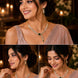 Gold Plated Leaf Vine Design American Diamond Necklace Set