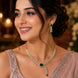 Gold Plated Leaf Vine Design American Diamond Necklace Set