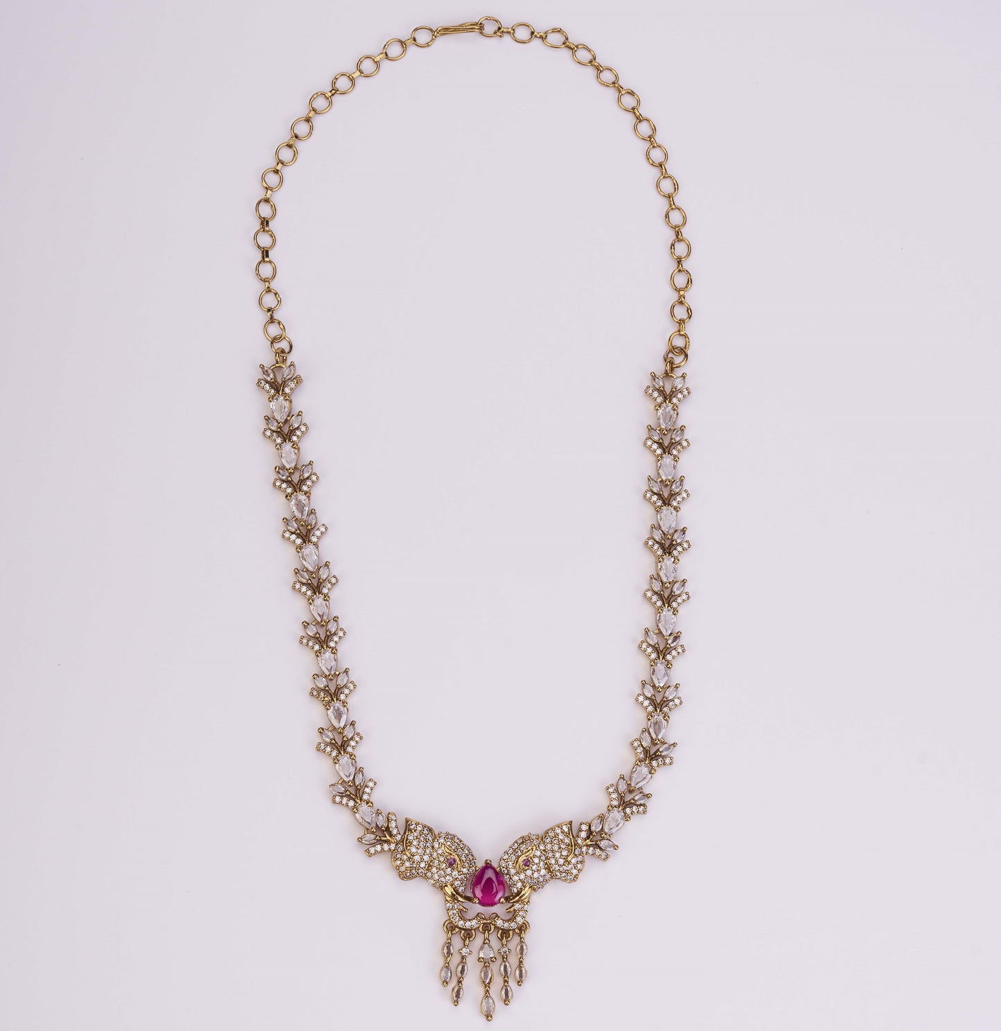 Gajanan Mehendi Plated Necklace Set