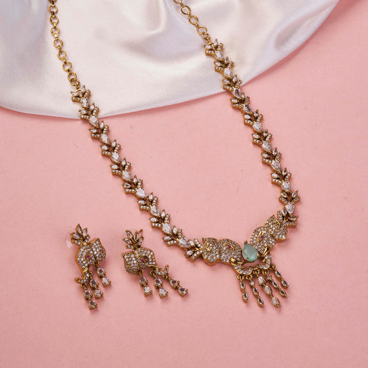 Gajanan Mehendi Plated Necklace Set