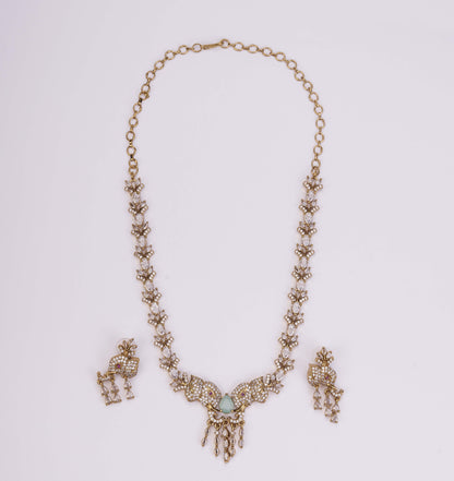Gajanan Mehendi Plated Necklace Set