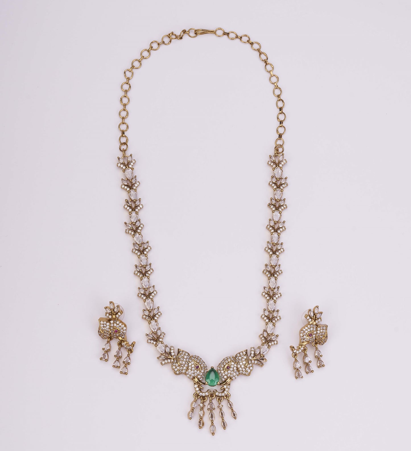 Gajanan Mehendi Plated Necklace Set