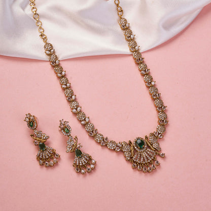 Enchanted Butterfly Mehendi Plated Necklace Set