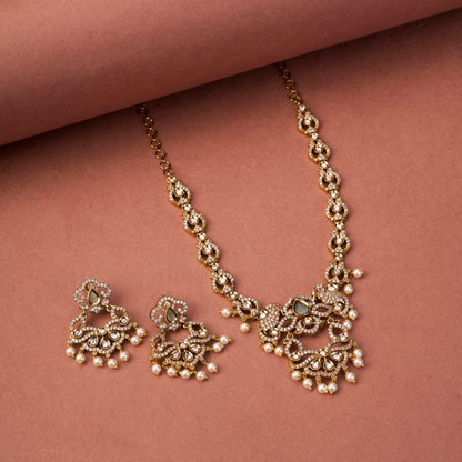 Bird Enchanted Mehendi Plated Necklace Set