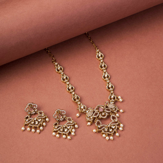 Bird Enchanted Mehendi Plated Necklace Set