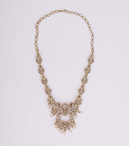 Bird Enchanted Mehendi Plated Necklace Set