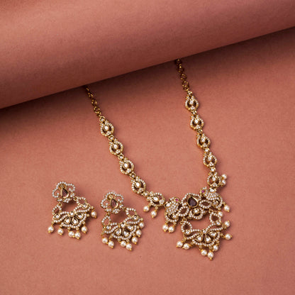 Bird Enchanted Mehendi Plated Necklace Set