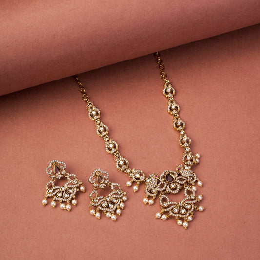 Bird Enchanted Mehendi Plated Necklace Set