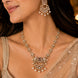 Mehendi Plated Floral Paisley & Teardrop Pattern with Pearl Drops Necklace Set