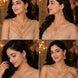 Mehendi Plated Floral Paisley & Teardrop Pattern with Pearl Drops Necklace Set