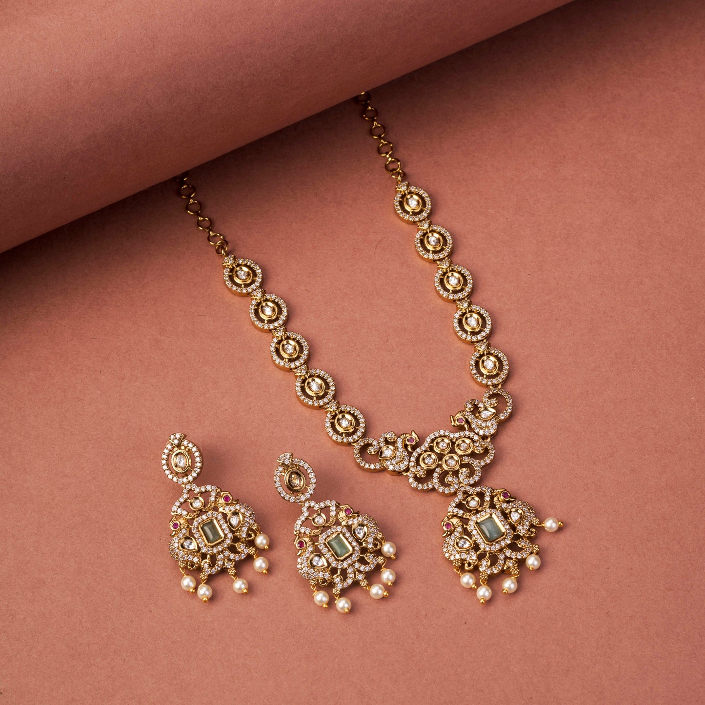 Adorable Enchanted Mehendi Plated Necklcace Set