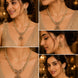 Circular Floral & Ornamental Pattern and Cascading Pearl Drops Necklace Set