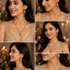 Mehendi Plated American Diamond Floral Necklace Set