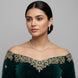 Gold Plated Necklace Earrings Set  ‘Square Luxe’ Designer Jewelry with Stone Work