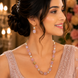 Traditional Pearl & Beaded Gold Plated Necklace with Matching Earrings