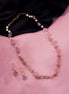 Traditional Pearl & Beaded Gold Plated Necklace with Matching Earrings
