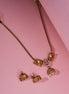 Tiny Gajraj Matte Red Necklace Set with Earrings