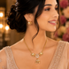 Tiny Gajraj Matte Red Necklace Set with Earrings