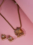 Elephant Trunk Matte Red Necklace Set with Earrings
