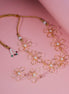 Floral Glamour Gold Plated Necklace Set with Earrings