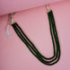 Triple Layer Beaded Necklace with Pearl Tassel Dori, Traditional Layered Long Necklace