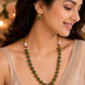 Halo Beaded Gold Plated Necklace Set with Earrings