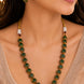 Halo Beaded Gold Plated Necklace Set with Earrings