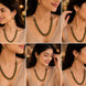 Halo Beaded Gold Plated Necklace Set with Earrings