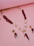 Pearl Beaded Gold Plated Necklace Set with Earrings