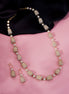 White Gemstone Gold Plated Necklace Set with Earrings