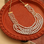 Multi-Strand Beaded Gold Plated Necklace