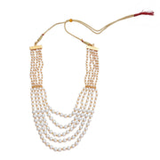 Multi-Strand Beaded Gold Plated Necklace