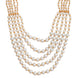 Multi-Strand Beaded Gold Plated Necklace