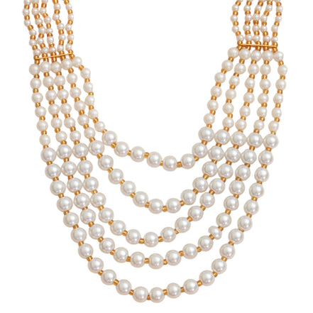Multi-Strand Beaded Gold Plated Necklace