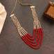 Multi-Strand Beaded Gold Plated Necklace