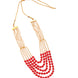 Multi-Strand Beaded Gold Plated Necklace