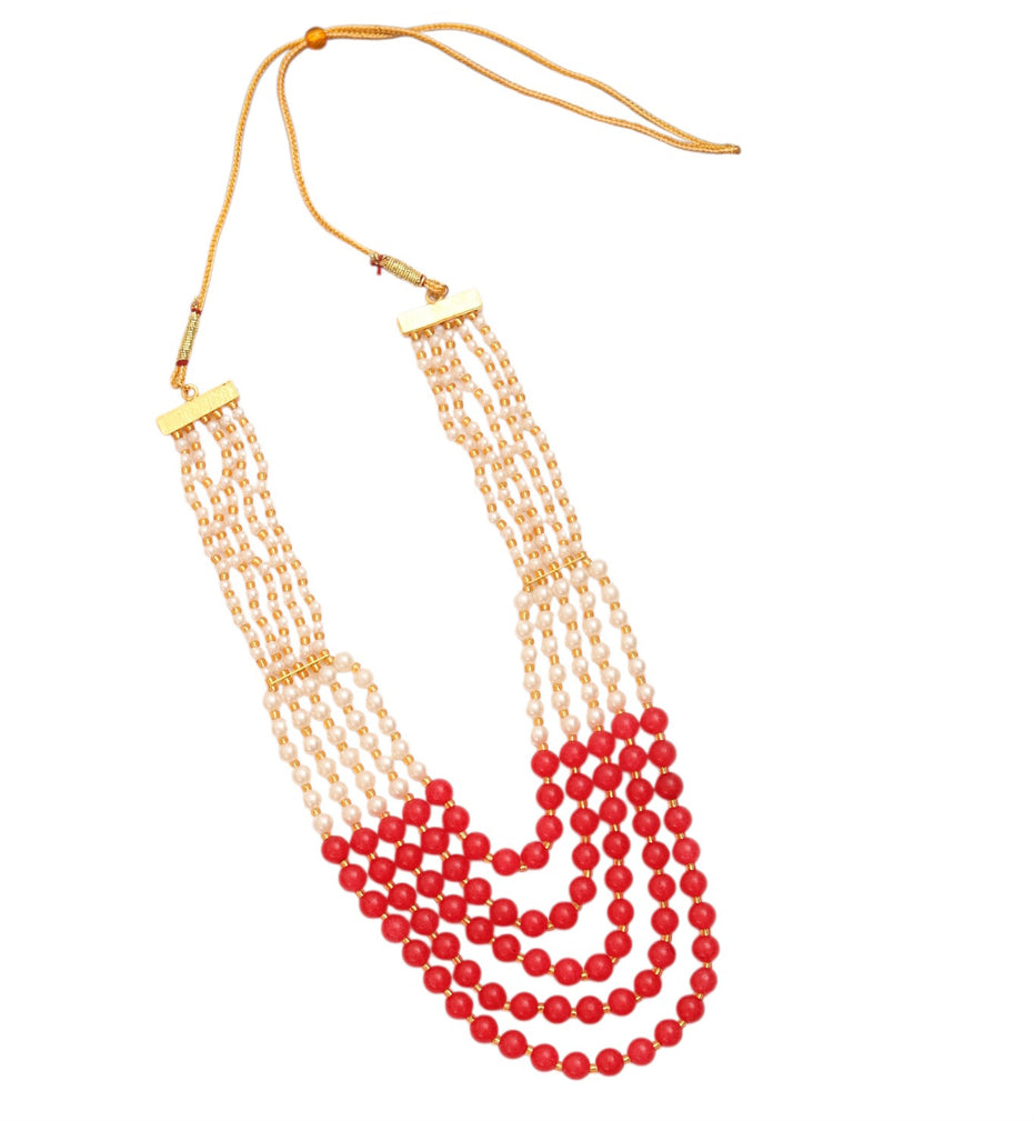 Multi-Strand Beaded Gold Plated Necklace
