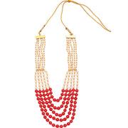Multi-Strand Beaded Gold Plated Necklace