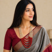Multi-Strand Beaded Gold Plated Necklace