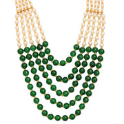 Multi-Strand Beaded Gold Plated Necklace