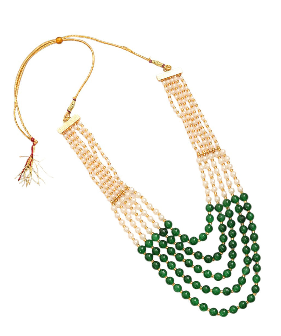 Multi-Strand Beaded Gold Plated Necklace