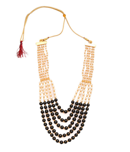 Multi-Strand Beaded Gold Plated Necklace