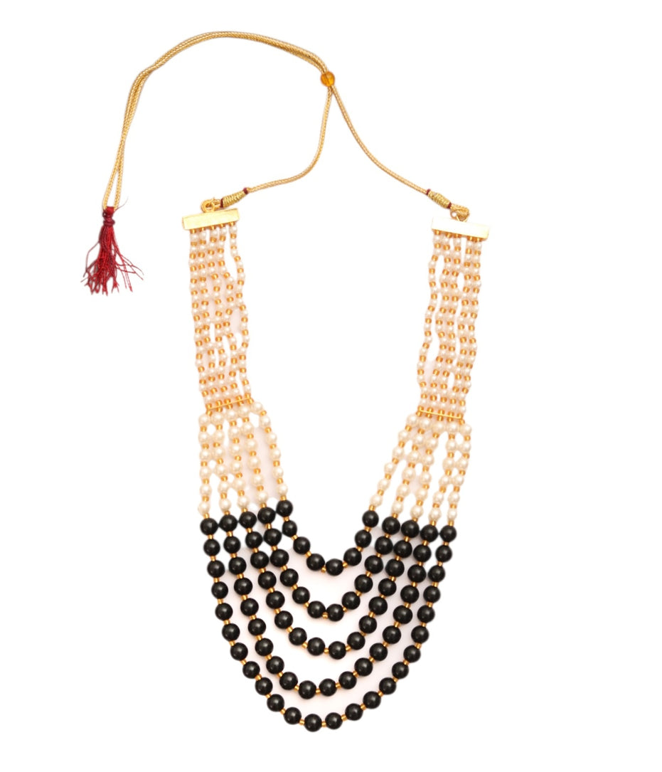 Multi-Strand Beaded Gold Plated Necklace