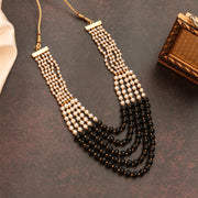 Multi-Strand Beaded Gold Plated Necklace