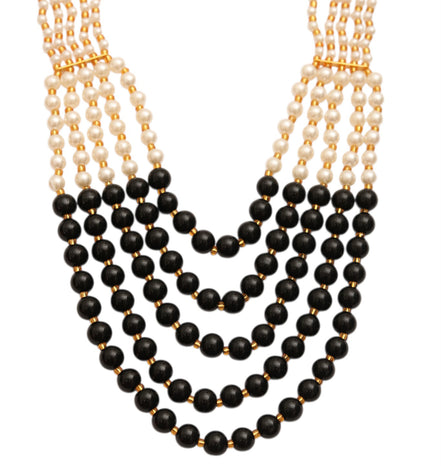Multi-Strand Beaded Gold Plated Necklace