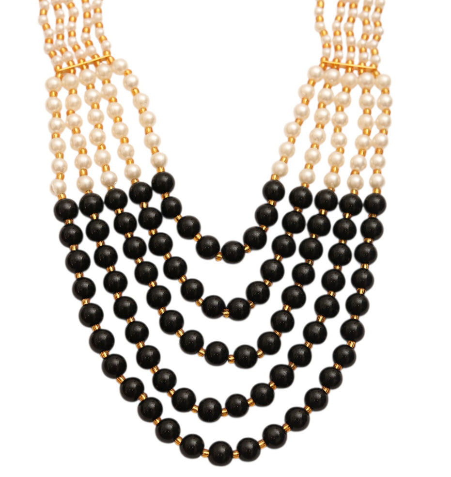 Multi-Strand Beaded Gold Plated Necklace